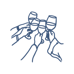 group clinging wine icon