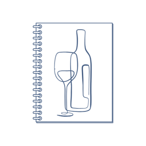 notebook wine illustration